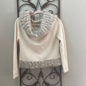 Cream colored sweater with Mohair trim